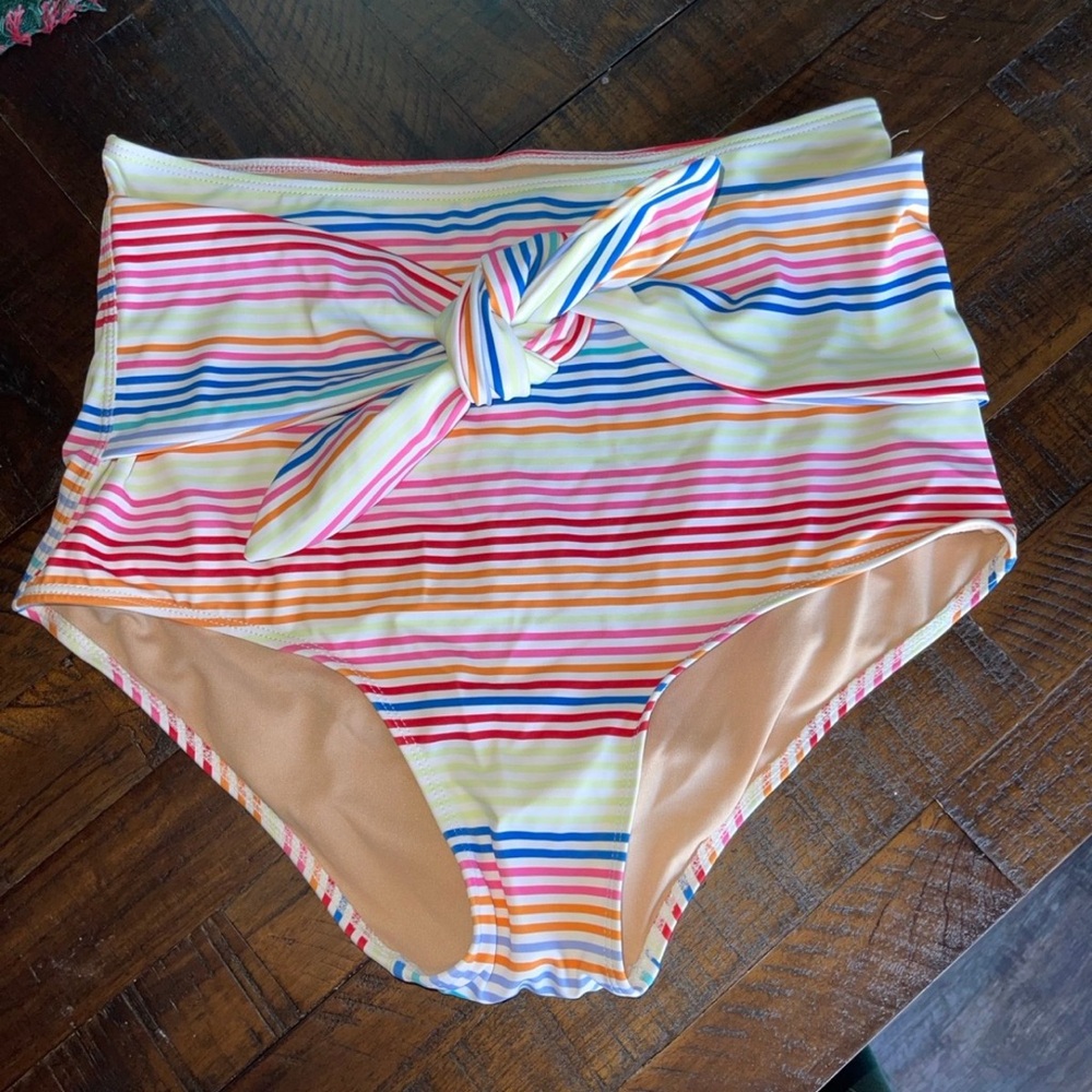 Kortni Jeane Multicolor Striped Bikini Bottom